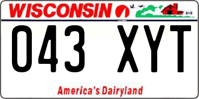 WI license plate 043XYT