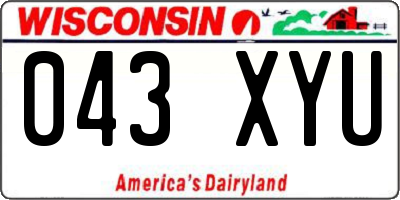 WI license plate 043XYU