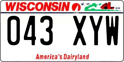 WI license plate 043XYW