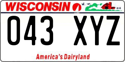 WI license plate 043XYZ