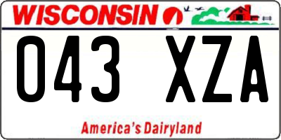 WI license plate 043XZA
