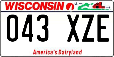 WI license plate 043XZE