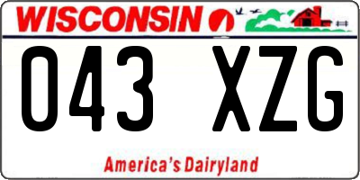 WI license plate 043XZG