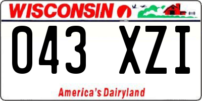 WI license plate 043XZI