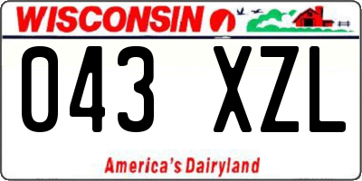 WI license plate 043XZL