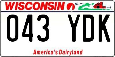 WI license plate 043YDK