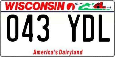 WI license plate 043YDL
