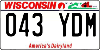 WI license plate 043YDM