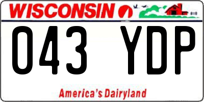 WI license plate 043YDP