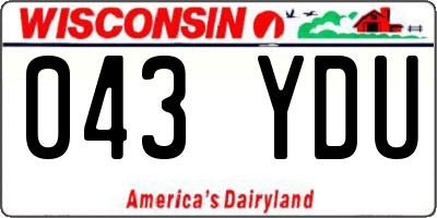WI license plate 043YDU