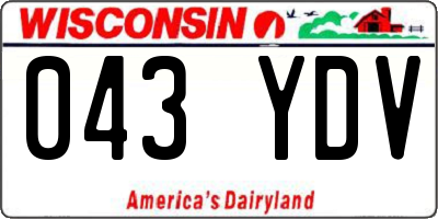 WI license plate 043YDV