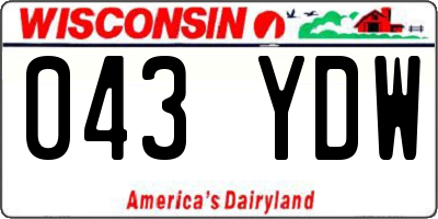 WI license plate 043YDW