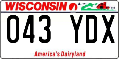 WI license plate 043YDX