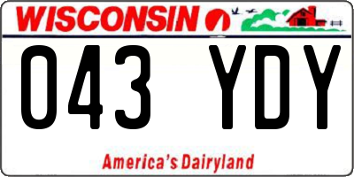 WI license plate 043YDY
