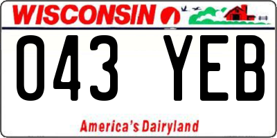 WI license plate 043YEB