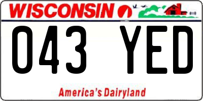 WI license plate 043YED