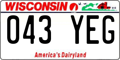 WI license plate 043YEG