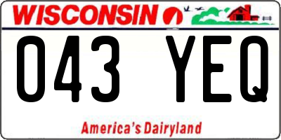 WI license plate 043YEQ