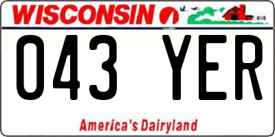 WI license plate 043YER