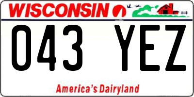 WI license plate 043YEZ