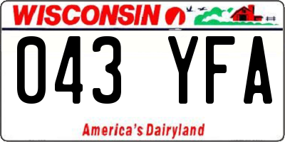 WI license plate 043YFA