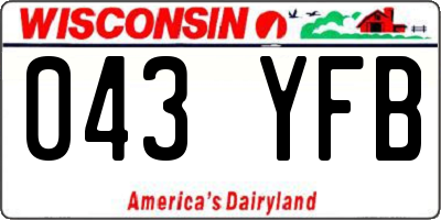 WI license plate 043YFB