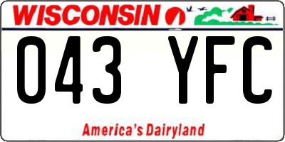 WI license plate 043YFC