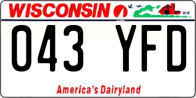 WI license plate 043YFD