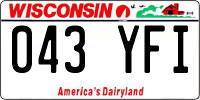 WI license plate 043YFI
