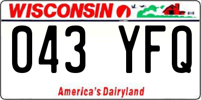 WI license plate 043YFQ