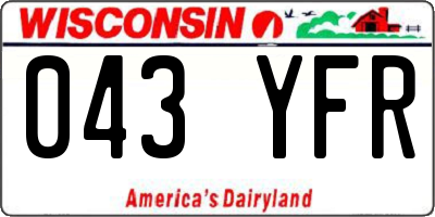 WI license plate 043YFR