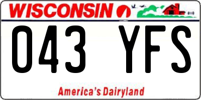 WI license plate 043YFS