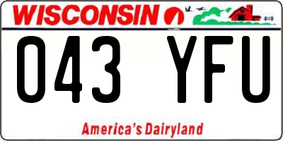 WI license plate 043YFU