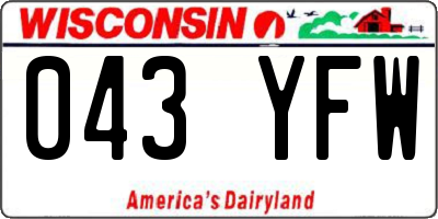 WI license plate 043YFW