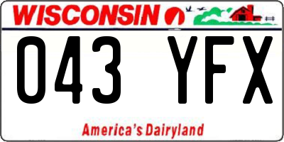 WI license plate 043YFX