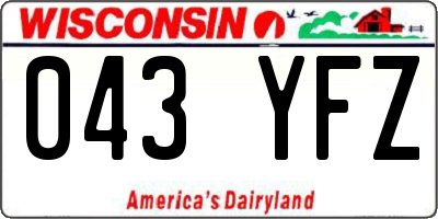 WI license plate 043YFZ