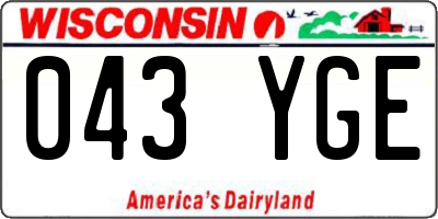 WI license plate 043YGE