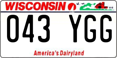 WI license plate 043YGG