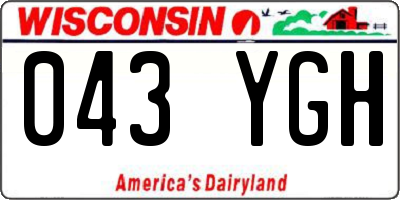 WI license plate 043YGH