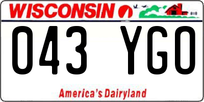 WI license plate 043YGO