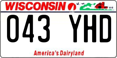 WI license plate 043YHD