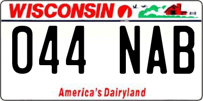 WI license plate 044NAB