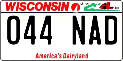 WI license plate 044NAD