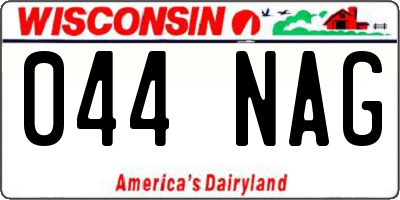 WI license plate 044NAG