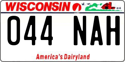 WI license plate 044NAH