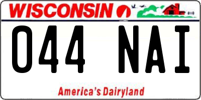 WI license plate 044NAI