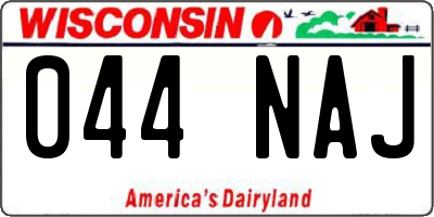 WI license plate 044NAJ