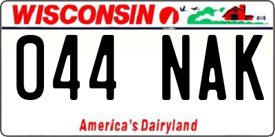 WI license plate 044NAK