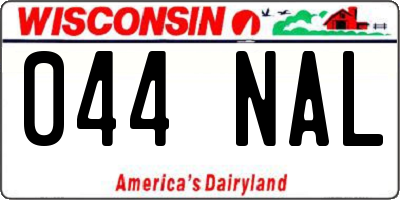 WI license plate 044NAL