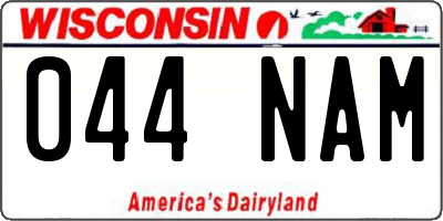 WI license plate 044NAM